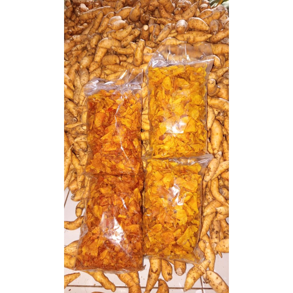 

Keripik Ubi madu cilembu kemasan 1kg Original/pedas balado