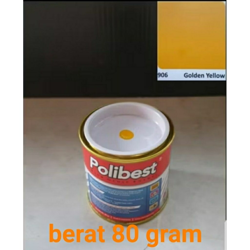 

Cat minyak warna kuning golden yellow polibest berat 80 gram
