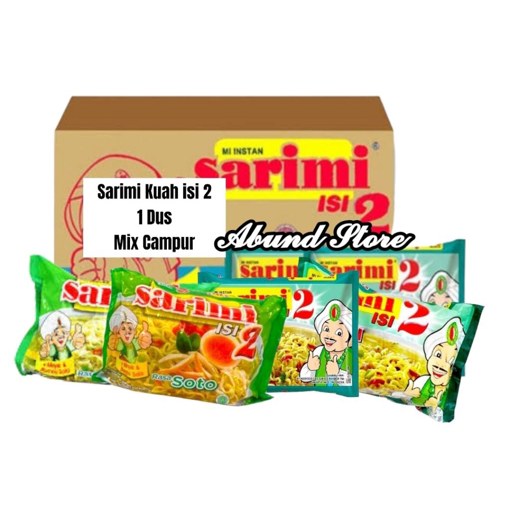 

Sarimi DUO Kuah Bakso Soto 1 dus isi 24 pcs harga Per Karton Boleh Di Mix
