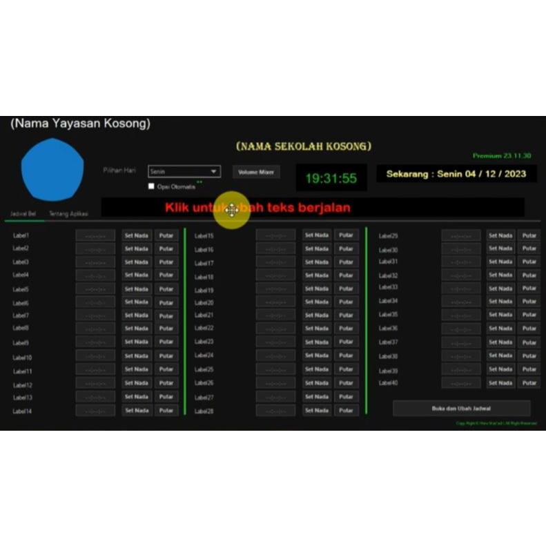 Software Bell Sekolah / kantor Otomatis