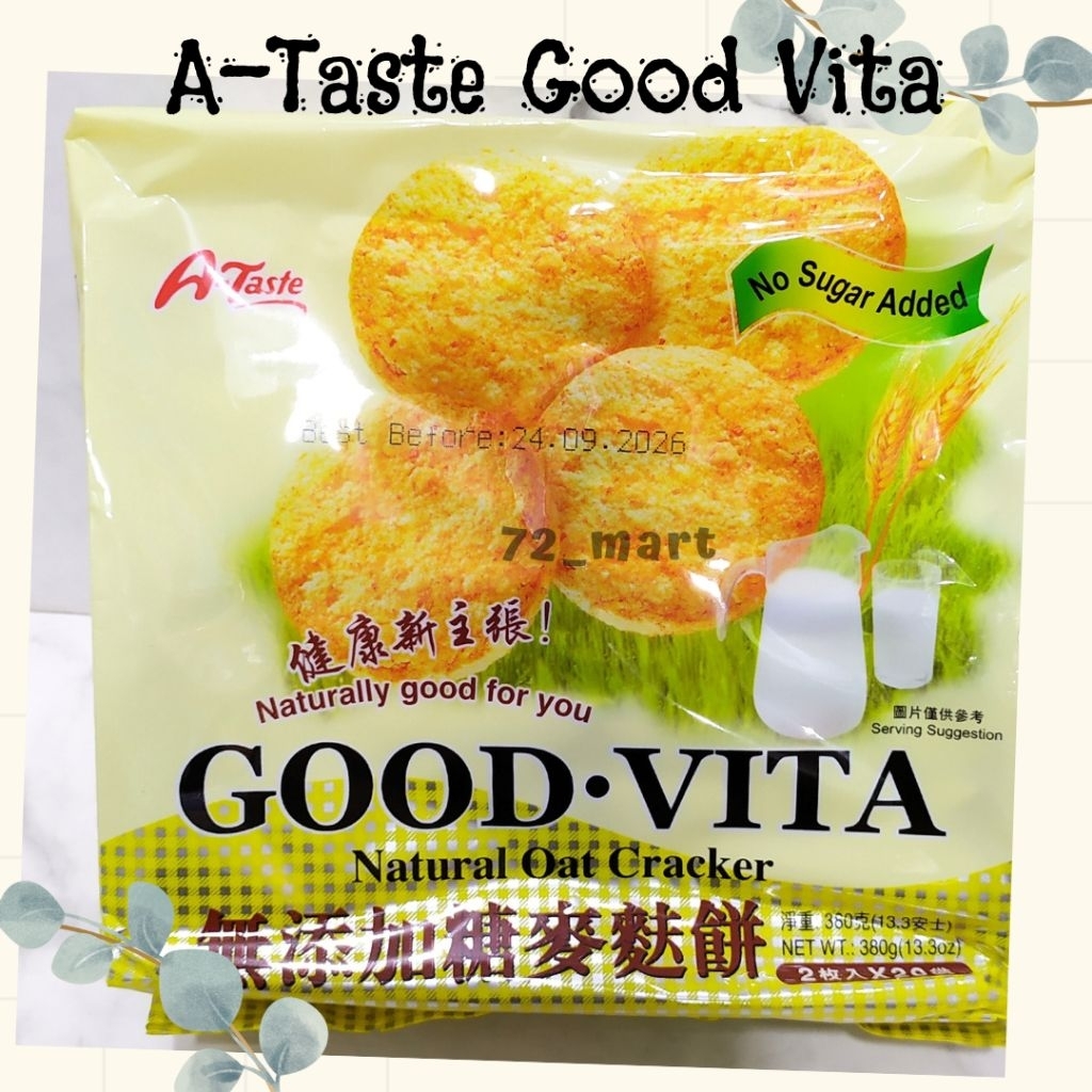 

A-Taste Good Vita Oat Crackers no sugar 380gr