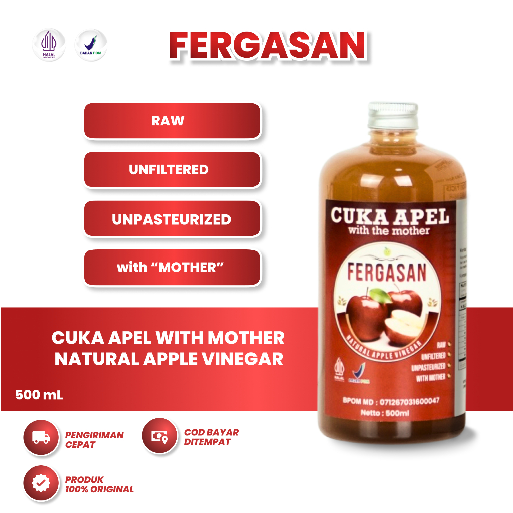 

Fergasan Cuka Apel With Mother 500 ml