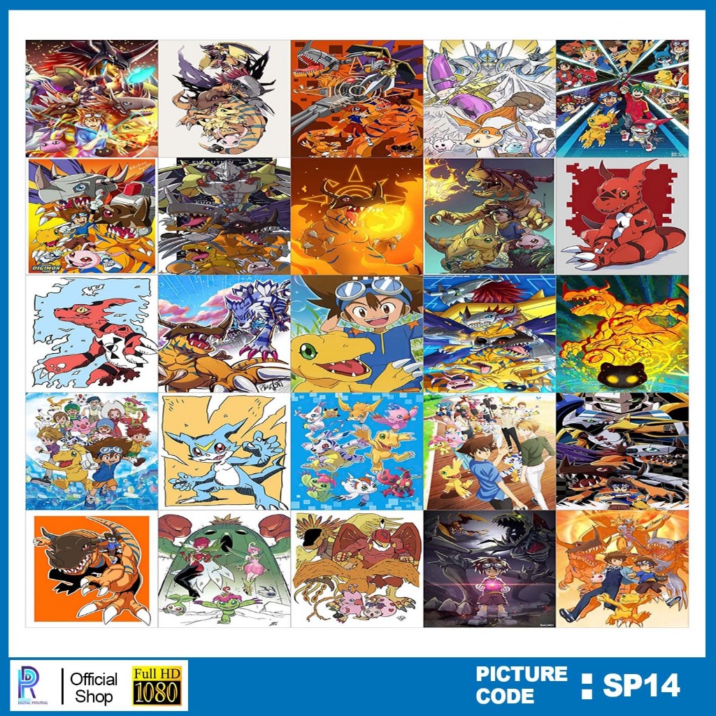 

STIKER DIGIMON , STICKER DIGIMON , PAKET STIKER DIGIMON PER 25 PCS , KODE SP14