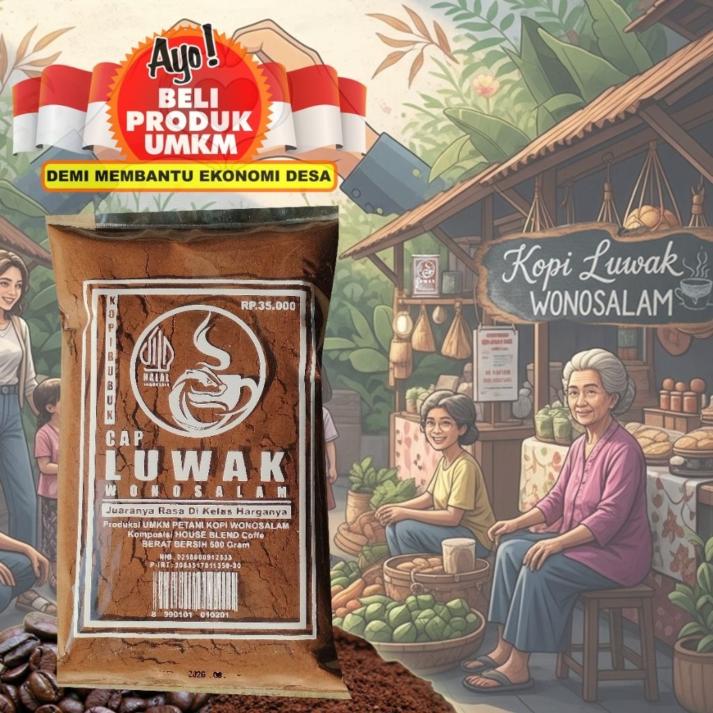 

Kopi Luwak Wonosalam - Kopi Bubuk Murni (Murah Nikmat) - 500 Gram -Kopi Giras / Kopi Bubuk Giras