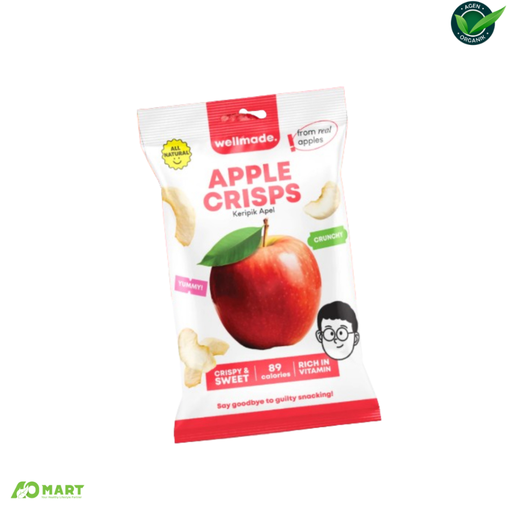 

Wellmade Apple Crisps - Keripik Apel Rendah Kalori Camilan Sehat Snack Buah Kering 20gr