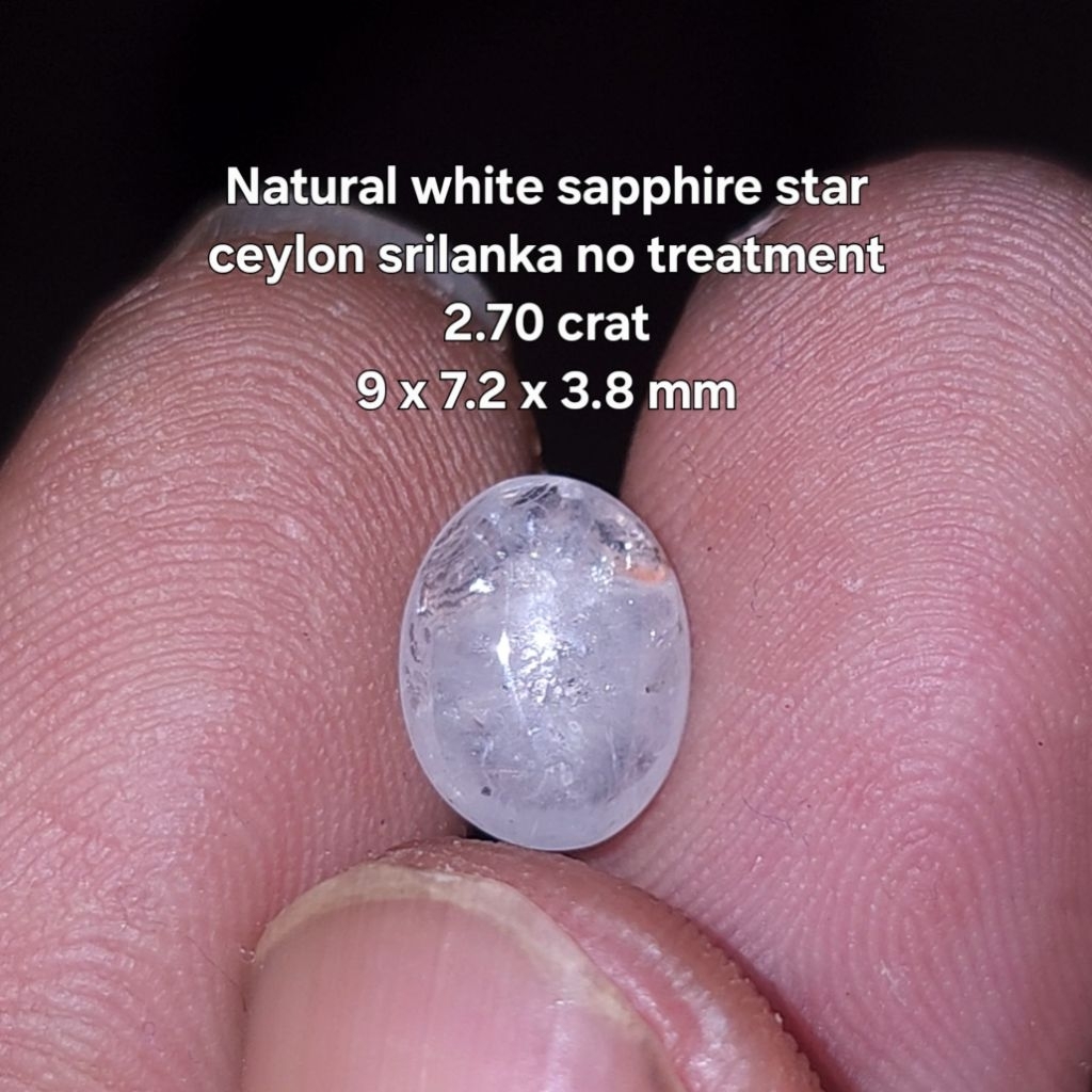 Natural white sapphire star ceylon safir srilanka no treatment