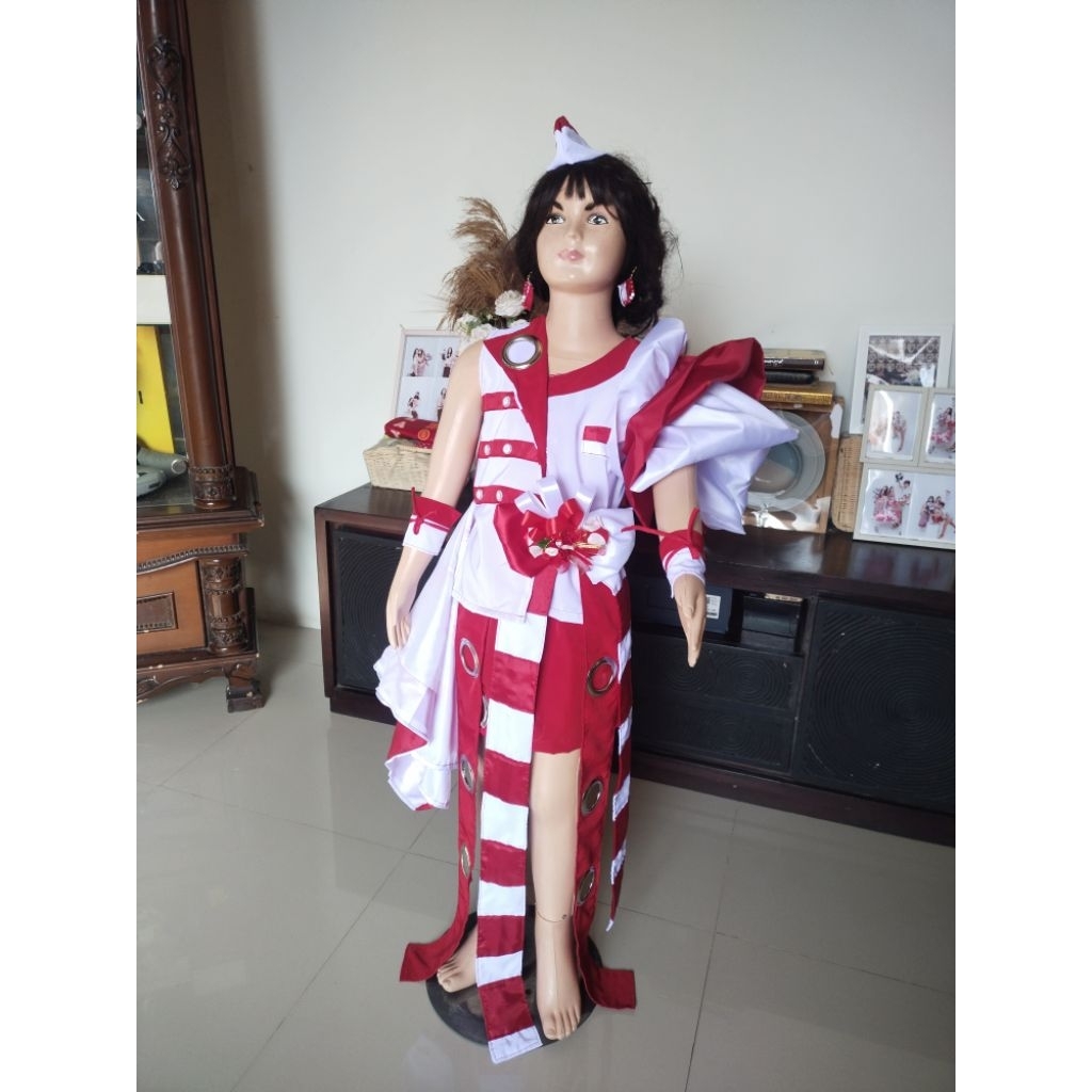 Kostum merah putih anak casual transisi premium