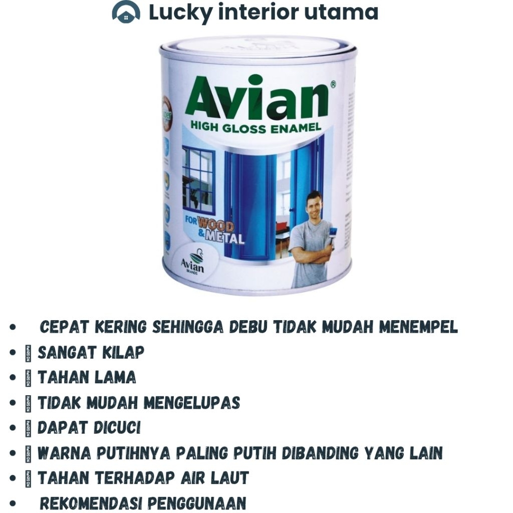 

CAT MINYAK AVIAN HIGH GLOSS ENAMEL UKURAN 1 KG