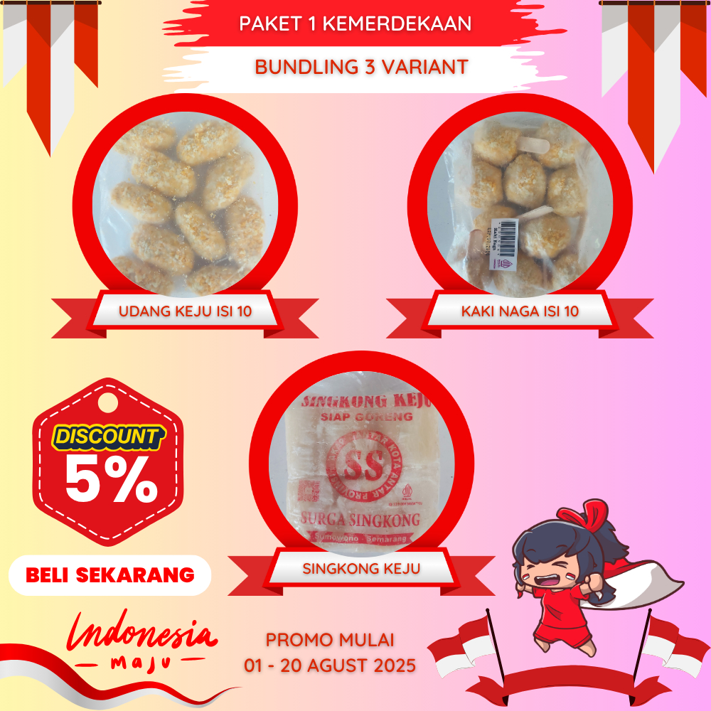 

Promo Paket MERDEKA udang keju shrimproll frozenfood tanpa pengawet