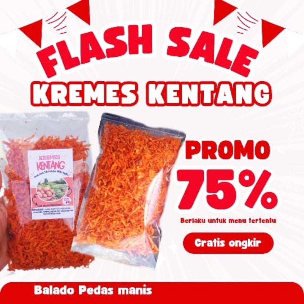 

KREMES KENTANG BALADO PEDAS MANIS 100grm / kremes Crispy / Kremes asli kentang / Kremesan Terlaris / kremes kentang / kremes premium