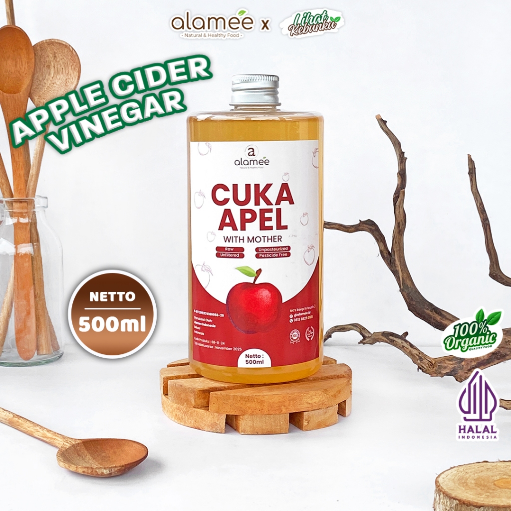 

ALAMEE Cuka Apel Original Organik Apple Cider Vinegar With Mother Sari Buah 500ml LIHAT KEBUNKU