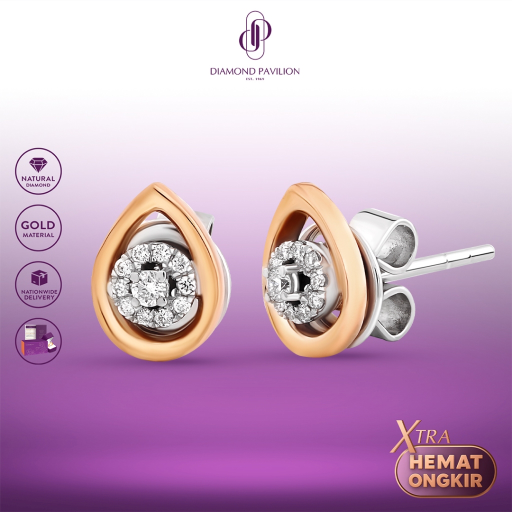 Diamond Pavilion Anting Emas Batu Berlian Avra Earring
