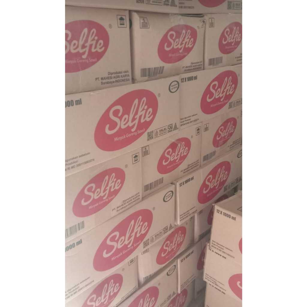 

minyak goreng selfie 1L/mk mhs/mk wlm 2 karton