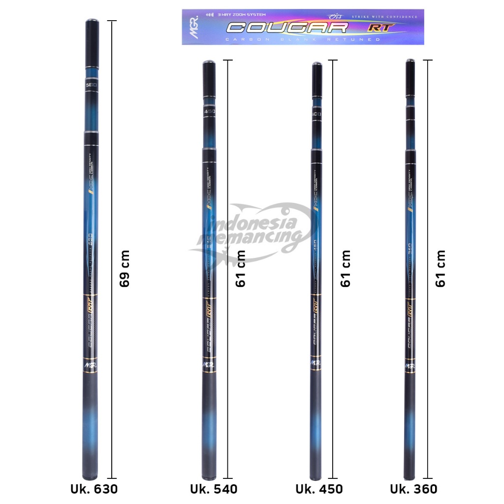 Joran Tegek MAGURO COUGAR RT | 360 s/d 630 | Zoom Pole | Kaku | Teleskopik