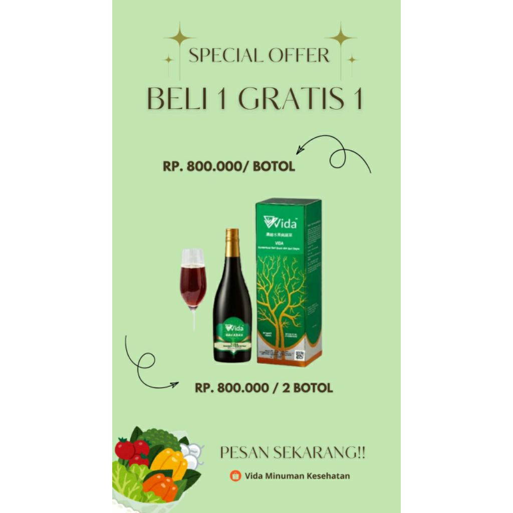 

Vida Juice | Minuman Konsentrat Sari Buah dan Sari sayur - 750ml