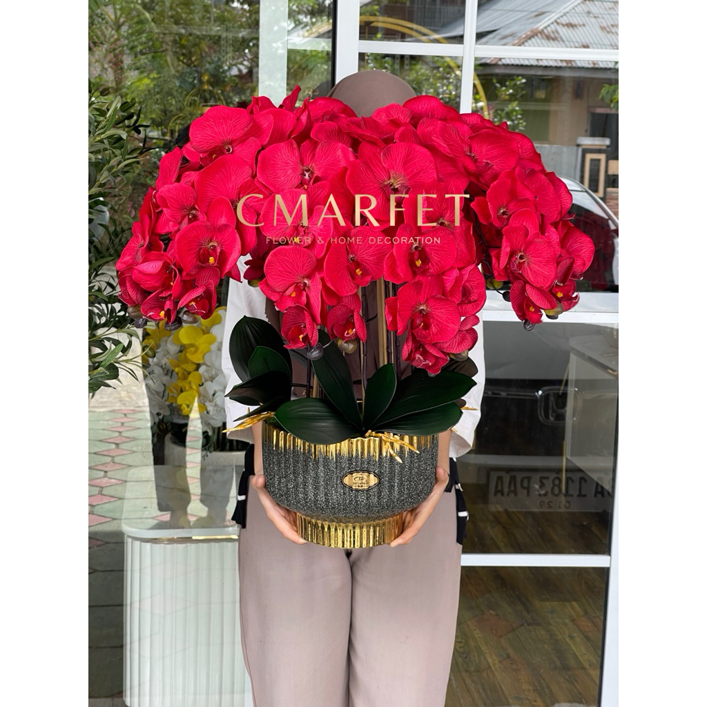 Jiwoness - anggrek latex premium maroon dan gold