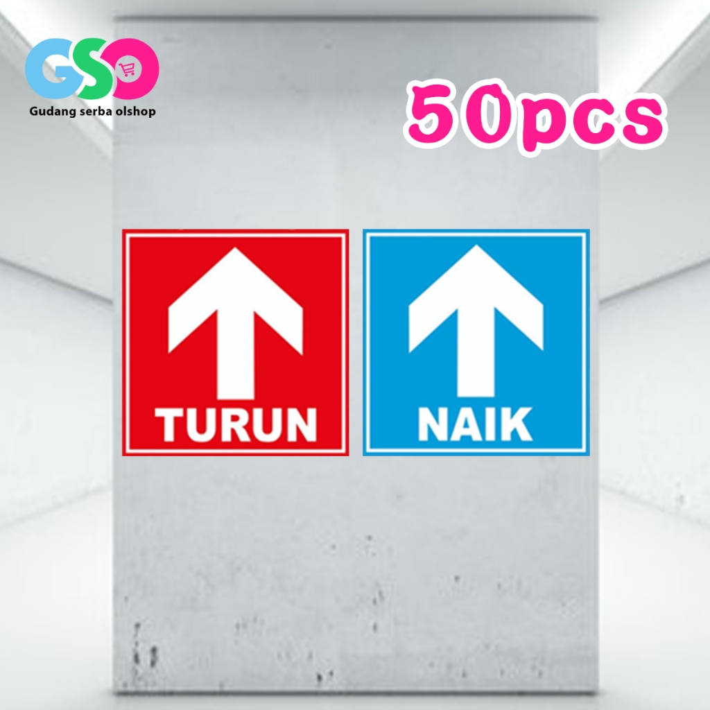 

50pcs Stiker Tangga Rumah Naik Turun Arah Panah Penanda Jalan Bahan Vinyl Tahan Lama