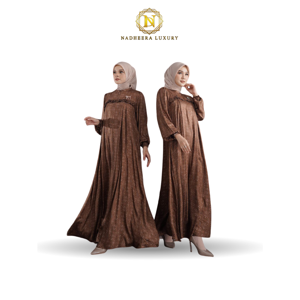 NADHEERA LUXURY Gamis Pesta Kondangan Kombinasi Rayon Silk Mewah Jumbo Kualitas Premium Terbaru