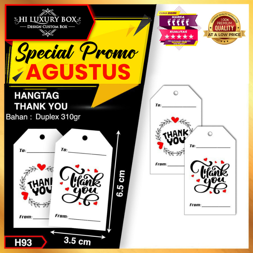 

Hangtag|Hangtag Murah|Hangtag Duplex|Hangtag thank you| H93