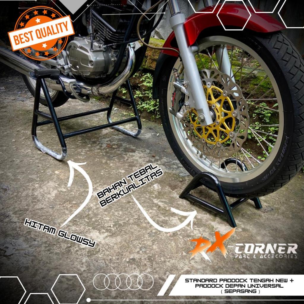 Standar pedok paddock tengah (new sepaket) depan F1zr rx king cb bebek universal