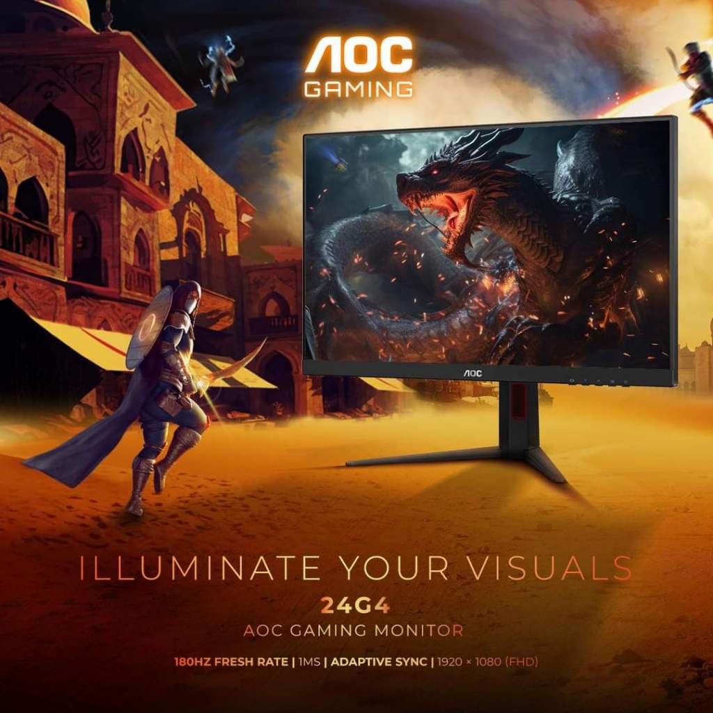 monitor 24g 4 AOC 24G4 (24"/FHD/IPS/180Hz/1ms/HDMI/DP/Ergonomic/HDR10)