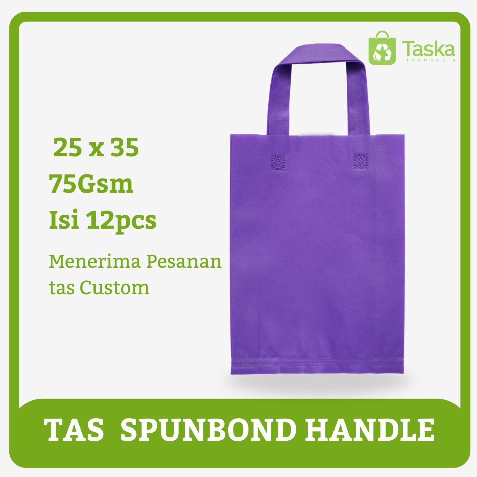 

Taska - Tas Kain Spunbond Handle 25x35 Warna Ungu Harga Satuan Goodiebag Seminar Grosir