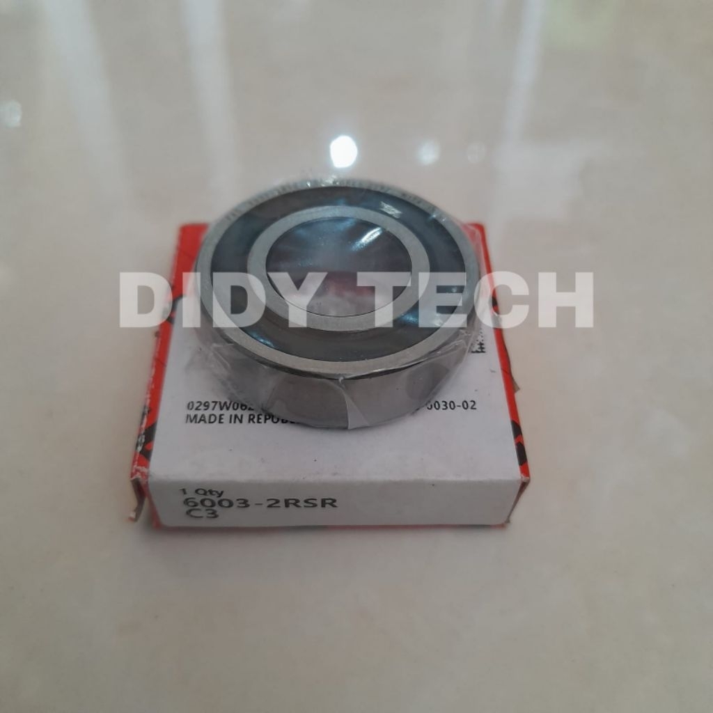 Bearing atau laher dengan kode 6003 2RS dari merek FAG.