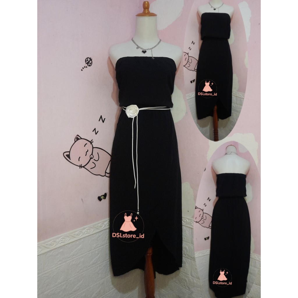 [ READY STOCK ] Dress Kemben Hitam