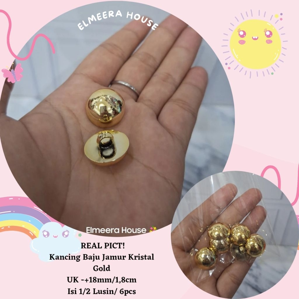 Kancing Jamur Baju Gold