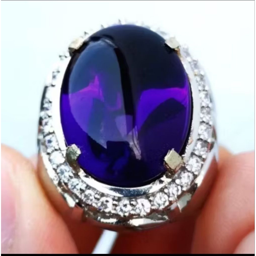 Batu Cincin Kecubung Bungur Tanjung Bintang Lampung Natural Sudah Cutting Custom Bawah