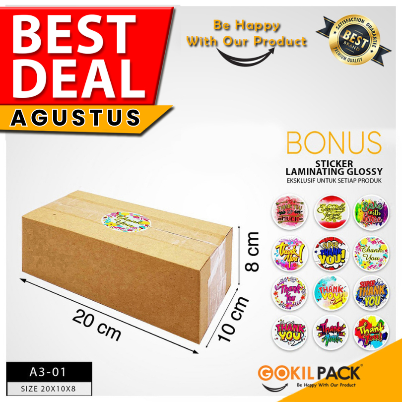 

Kotak | Dus | Box Kardus Serbaguna Kraft Murah 20x10x8 Lipat I A3-01