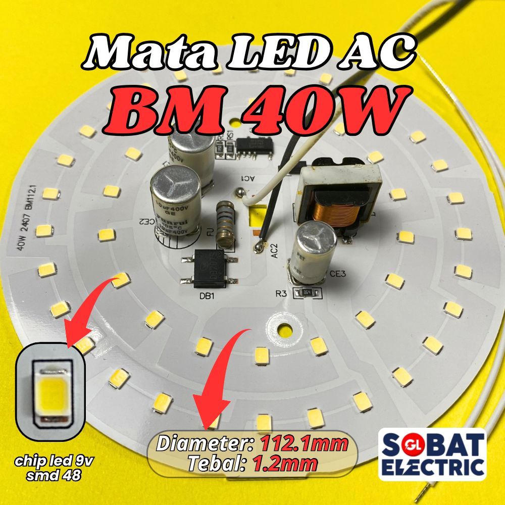 PCB Mata Lampu LED 40w Tanpa Driver - Mata LED AC Langsung 220V (BM)