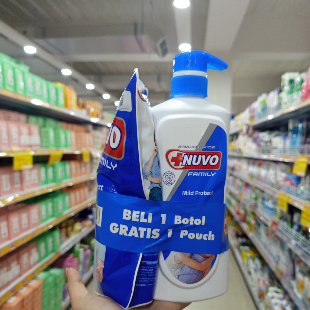 PROMO NUVO SABUN MANDI CAIR 550ML BOTOL GRATIS SABUN NUVO REFFIL 400ML