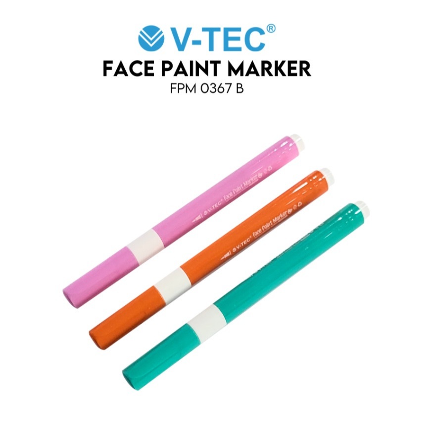 

face paint marker 12 colour Vtec marker cat wajah dua belas warna seni-oil-Cat muka Makeup Anti Luntur-Face Painting-oil painting-12 warna