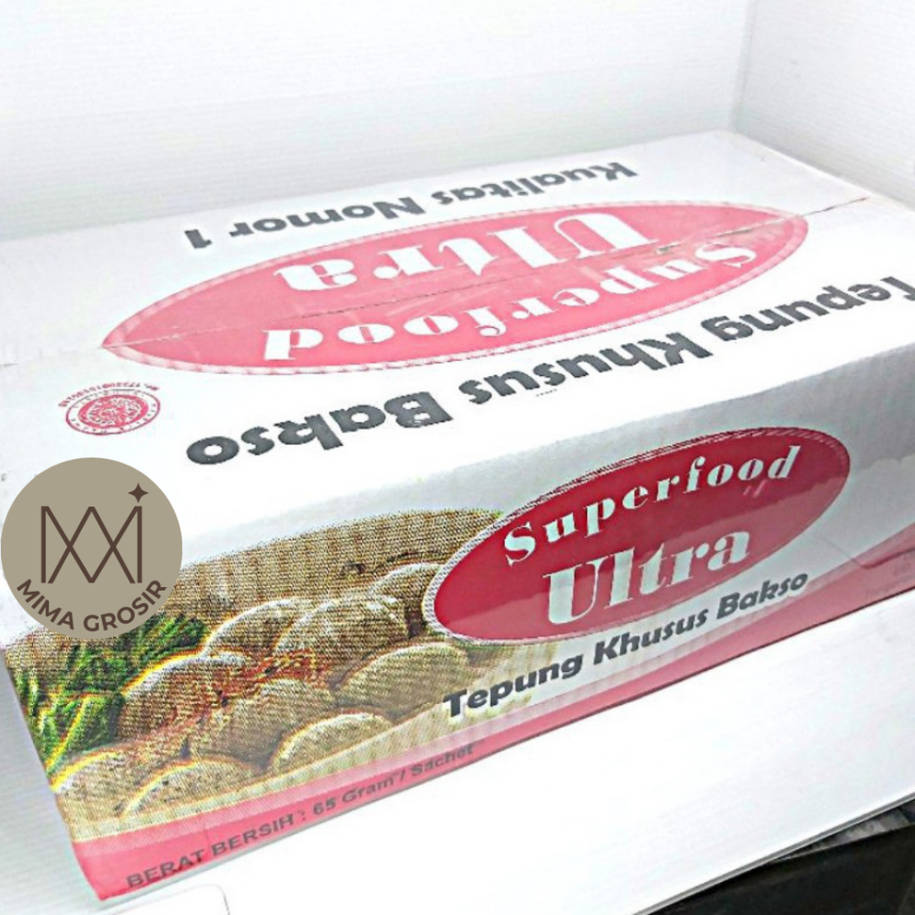 

SUPERFOOD ULTRA TEPUNG BAKSO PENGENYAL 1 DUS Isi 50 PCS