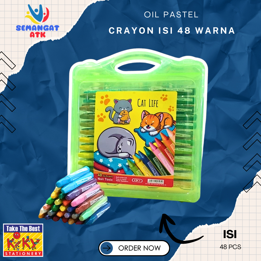 

Oil Pastel / Crayon Mewarnai Kiky Isi 48 Warna Krayon