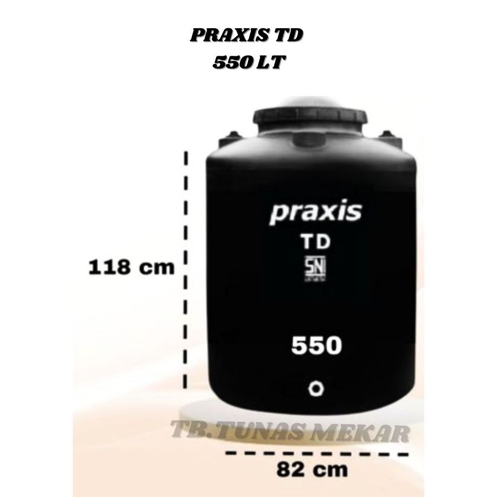 Tandon Air Toren Air Tangki Air Praxis 500 Liter 550 Liter Harga Murah Anti Lumut Kuat Tahan Lama Be