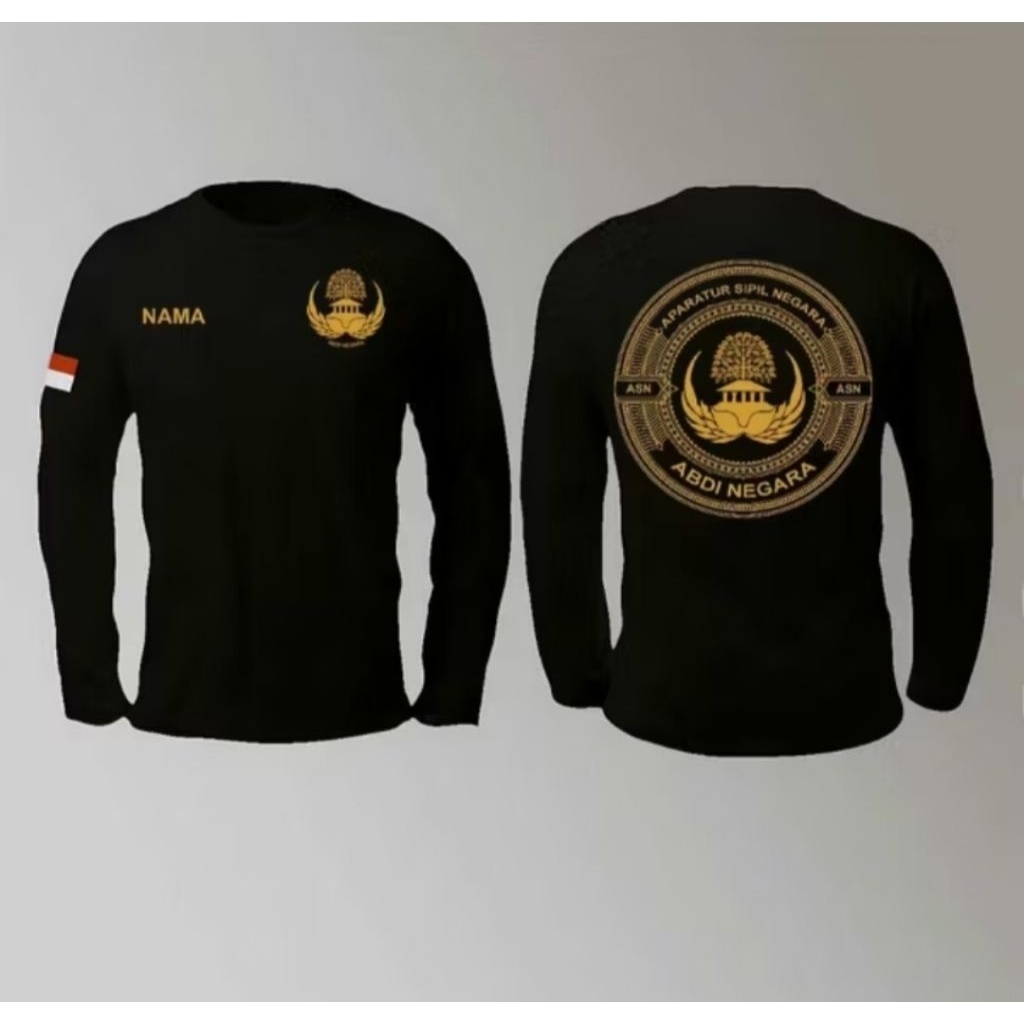 Kaos Lengan Panjang Aparatur Sipil Negara Abdi Negara Free Nama
