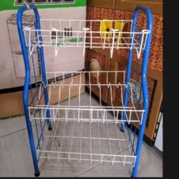 rak piring besi kecil tingkat tiga/rak piring besi atas meja tingkat tiga