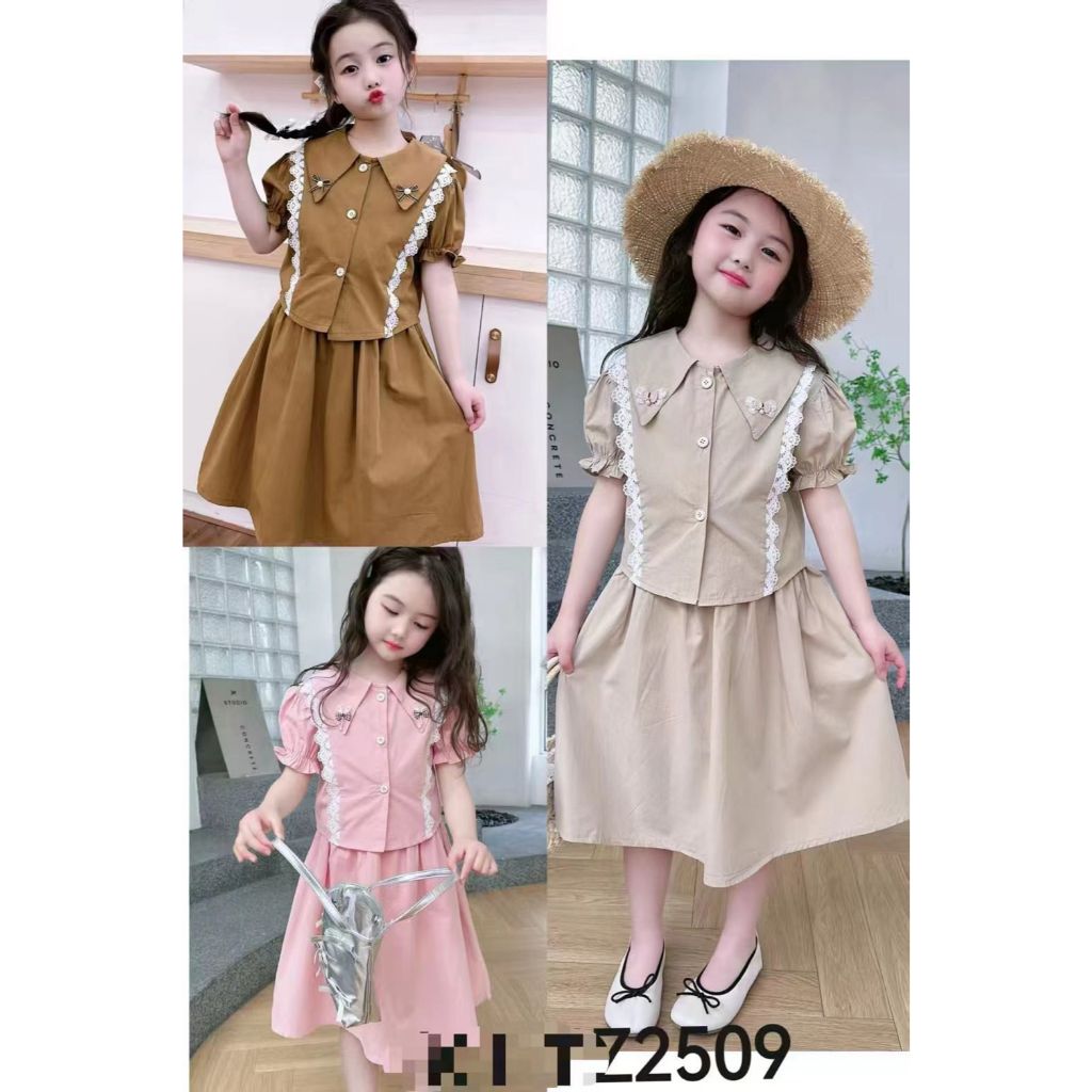 Setelan Rok Katun Anak Perempuan Premium(seri5)/Grosir Baju Anak Import