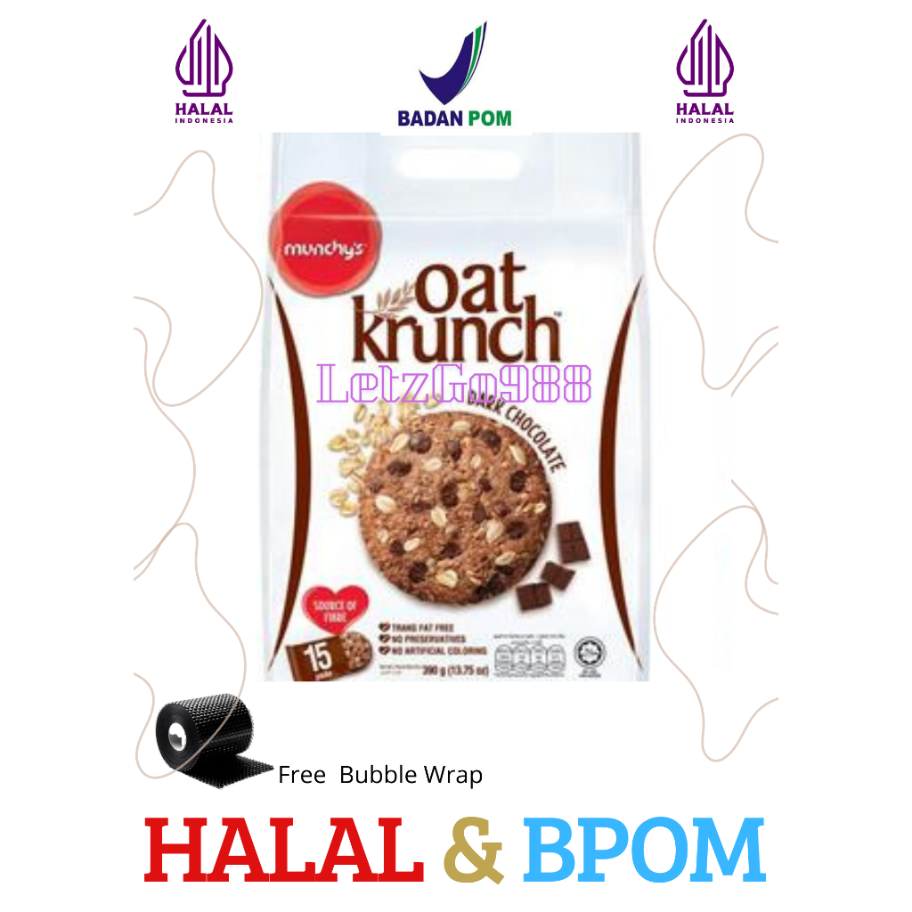 

Munchys Oat Krunch Dark Chocolate 390g isi 15 / Oat Cookies