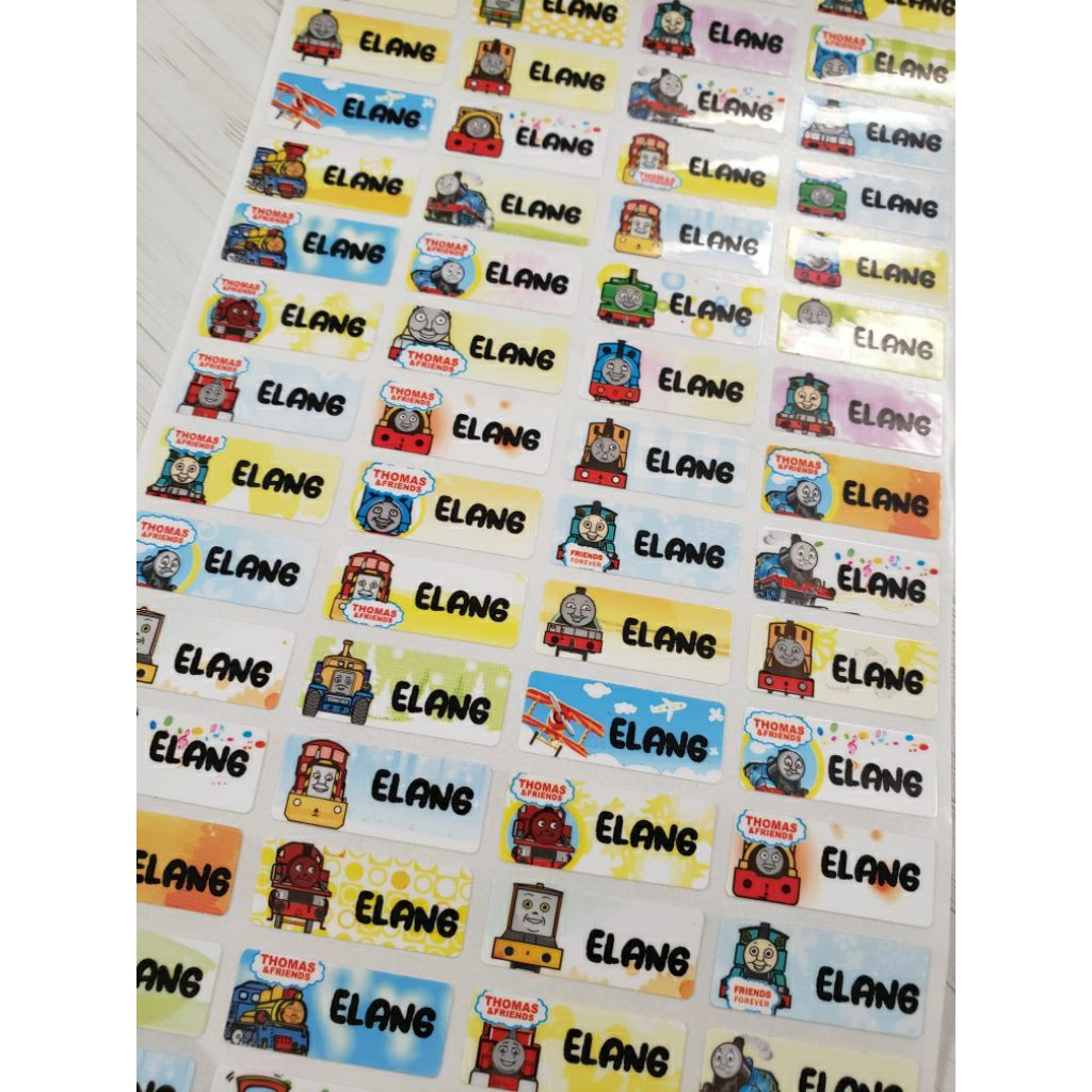 

Stiker Label Nama Name Sticker Thomas Train Waterproof Antiair Anti Sobek