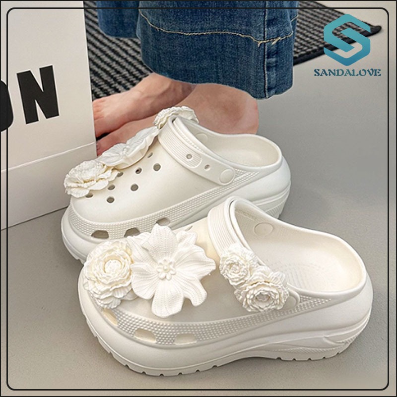 SANDALOVE Sandal wanita Sandal EVA musim panas Sandal Fuji Sandal wedges Sandal katak tertutup depan