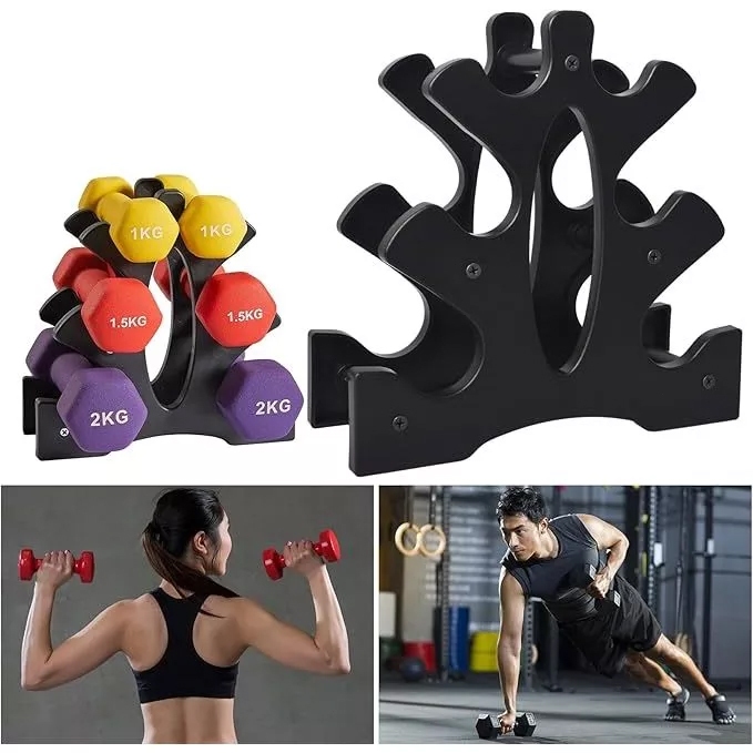 Rak barbel vertikal tiga tingkat rumah tangga plastik ramah lingkungan rak barbel tiga tingkat rak p