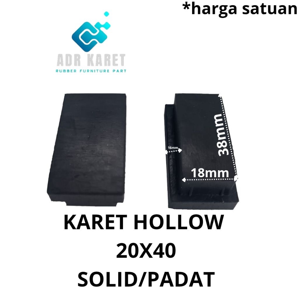 KARET KAKI HOLLOW 2X4 PADAT/KARET TAPAK KAKI/KARET ALAS KAKI MEJA/KURSI
