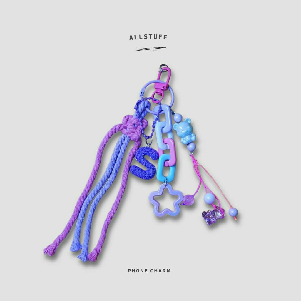 PRE ORDER gantungan HP, gantungan tas, gantungan Kunci Inisial nama. phone charm, bag charm, keychai