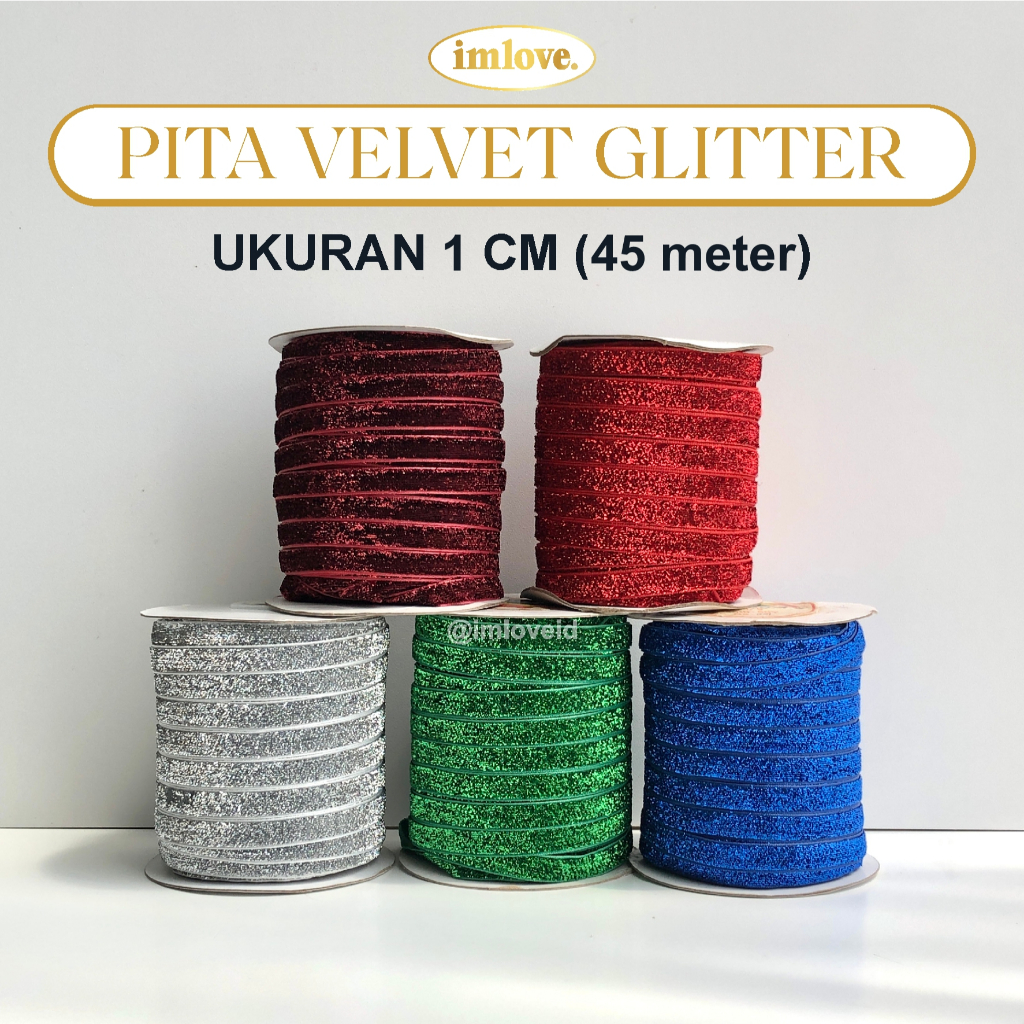 

[50 YARD] PITA VELVET GLITTER 1 CM | PITA BLUDRU METALIK WEDDING GIFT DECORATION