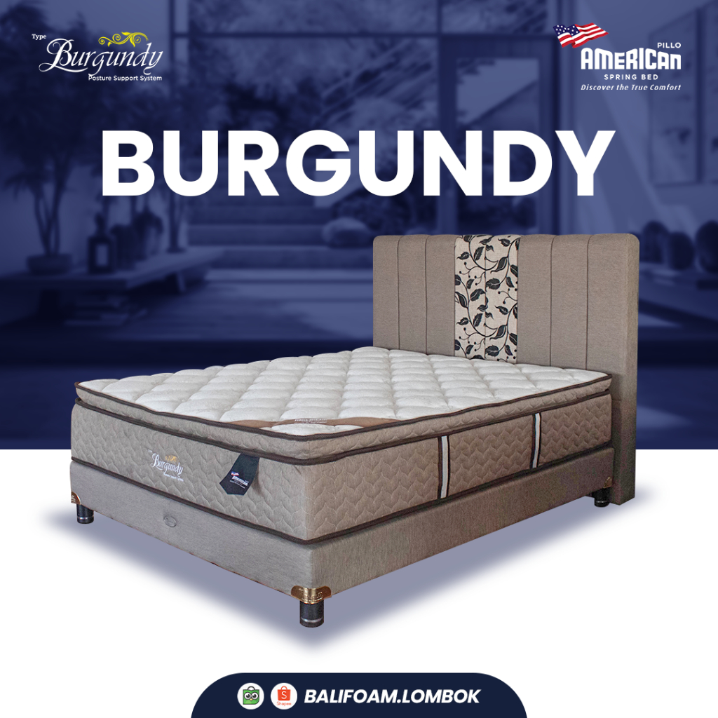 AMERICAN PILLO SET SPRING BED BURGUNDY PILLO TOP