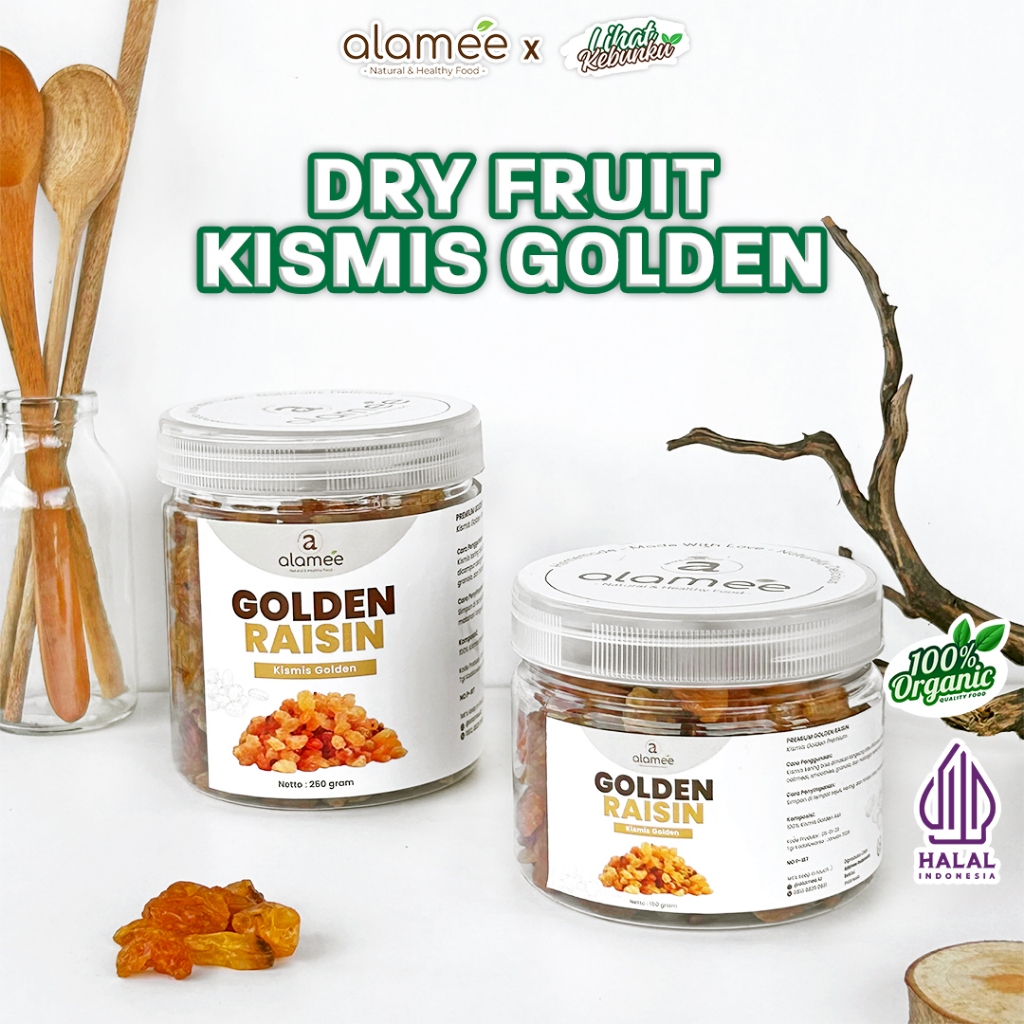 

ALAMEE Kismis Golden Raisin Cemilan Buah Drief Fruit Manis Kuning Emas LIHAT KEBUNKU