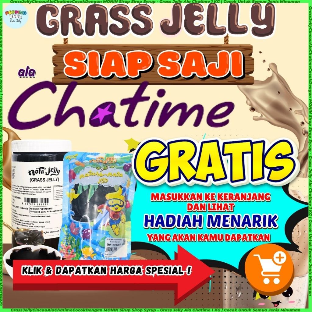 

GrassJellyCincauAlaChatimeCocokDengan MONIN Sirup Sirop Syrup - Grass Jelly Ala Chatime 1 KG | Cocok Untuk Semua Jenis Minuman